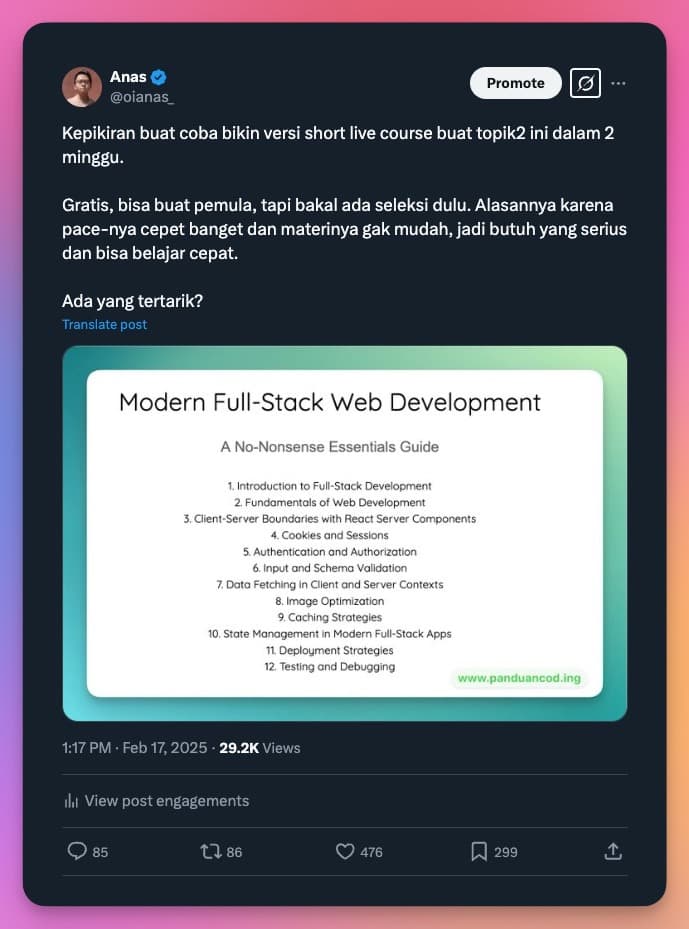 Tweet fullstack web