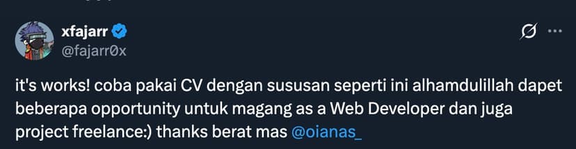 Testimonial screenshot